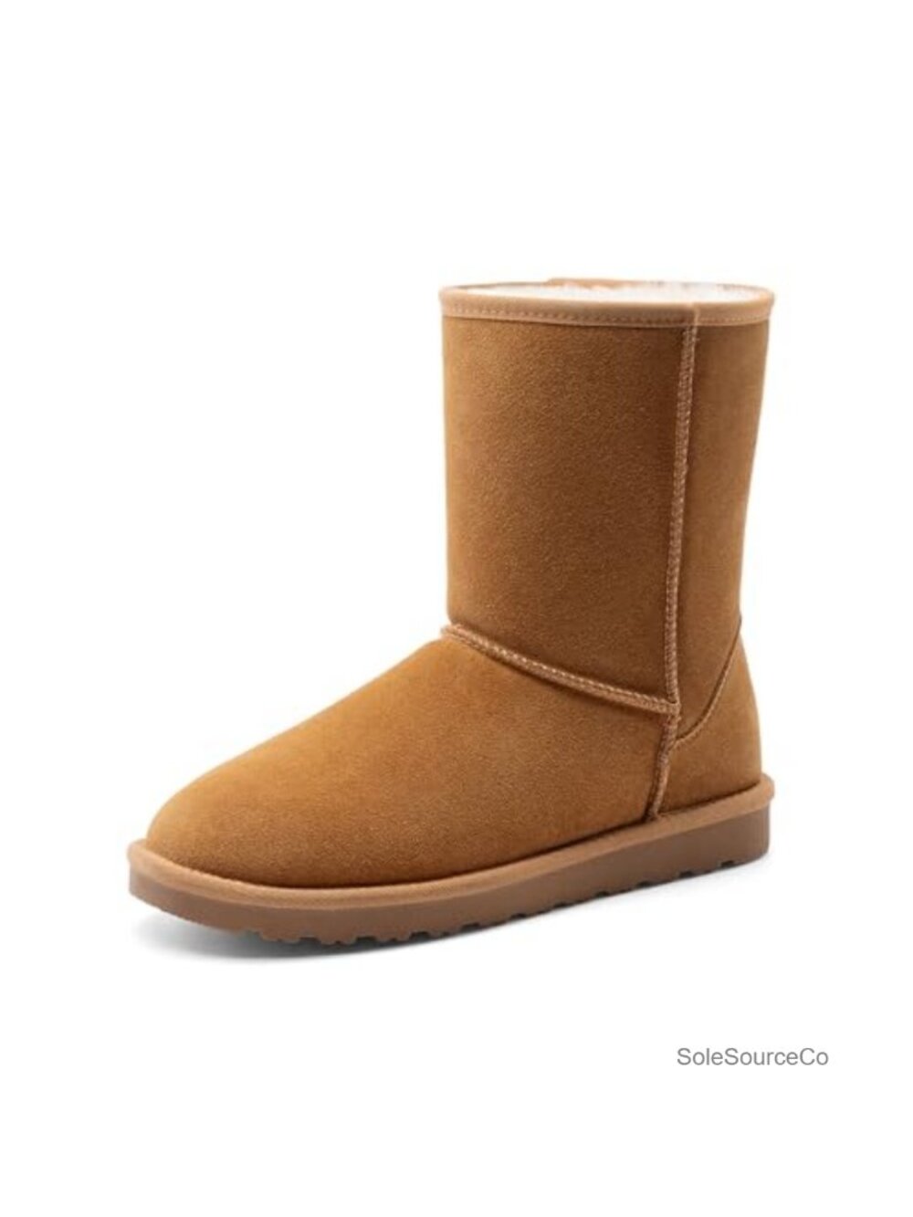 Suede Faux Fur Lined Winter Boots Cold Weather Ankle Booties Pull On Warm Snow